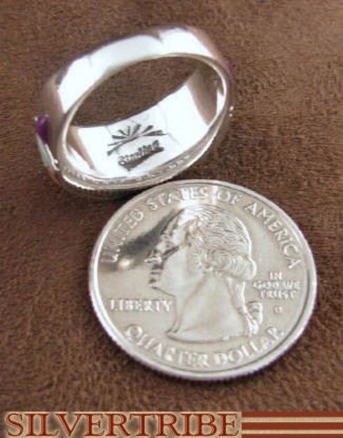 Multicolor And Turquoise Inlay Jewelry Silver Ring Size 6-3/4 RS38558